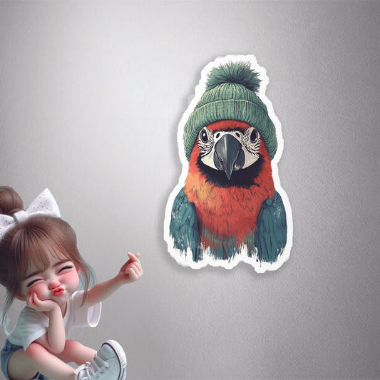 Beanie Parrot Cool Premium Vinyl Stickers