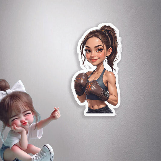 Girl Boxer Strength Premium Vinyl Stickers