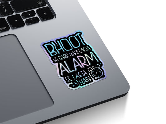 Alarm Fear Humour Holographic Stickers