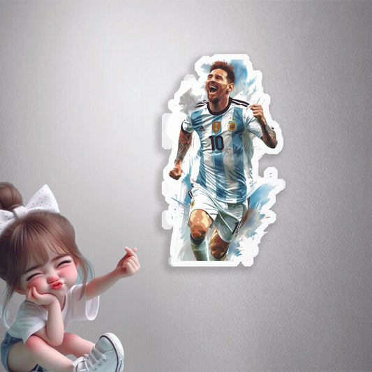 Messi in Action (Portrait)Premium Vinyl Stickers