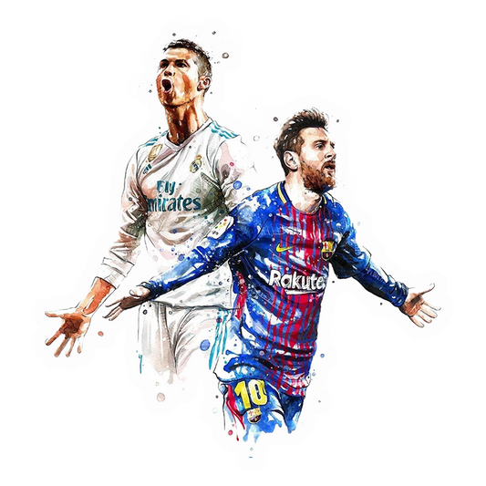 Ronaldo and Messy together in action Premium Vinyl Stickers