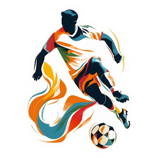 Aesthetic Football player in action Premium Vinyl Stickers