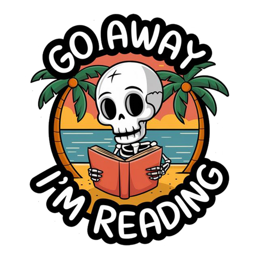 Go Away Reading Skeleton Premium Vinyl Stickers