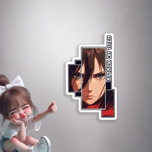 Mikasa ackerman (framed) Premium Vinyl Stickers