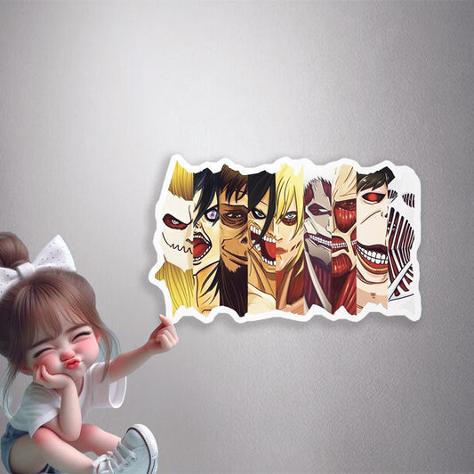 Attack on Titan all Titans cutout Premium Vinyl Stickers