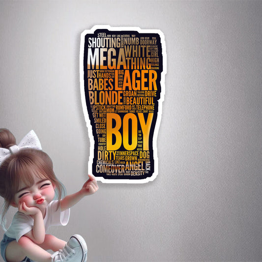 Word Cloud Silhouette Premium Vinyl Stickers