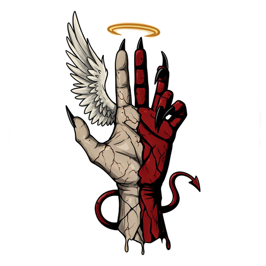 Angel's and Devil's hand Bumper Sticker