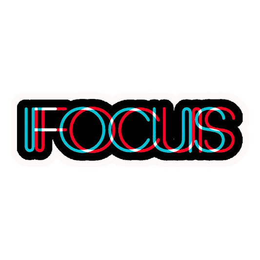 Focus Glitch Style Premium Vinyl Stickers