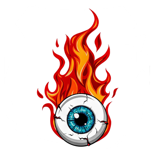 Eye on Fire cutout Bumper Sticker