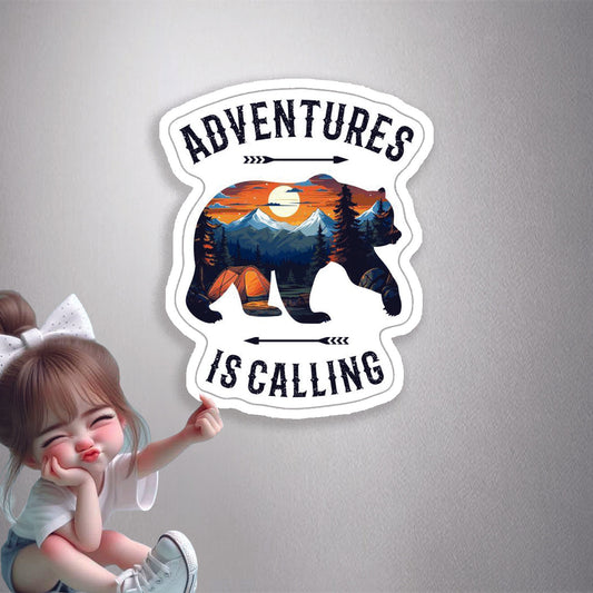 Adventures Calling Bear Premium Vinyl Stickers