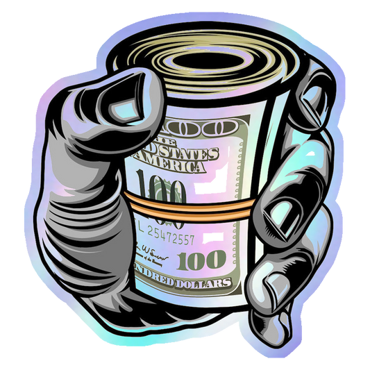 Money Roll Cash Holographic Stickers