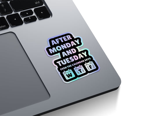 Calendar WTF Humour Holographic Stickers