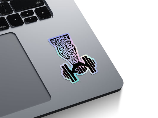 One More Rep Motivation Holographic Stickers