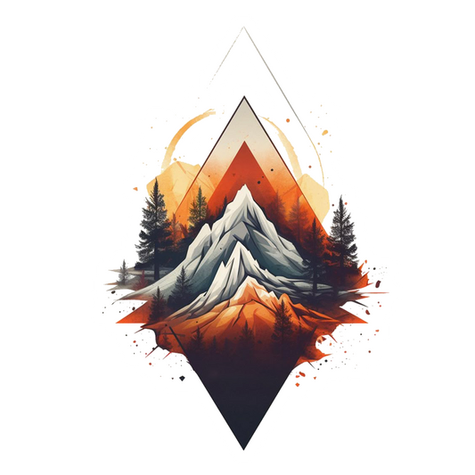 Geometric Mountain Forest Premium Vinyl Stickers