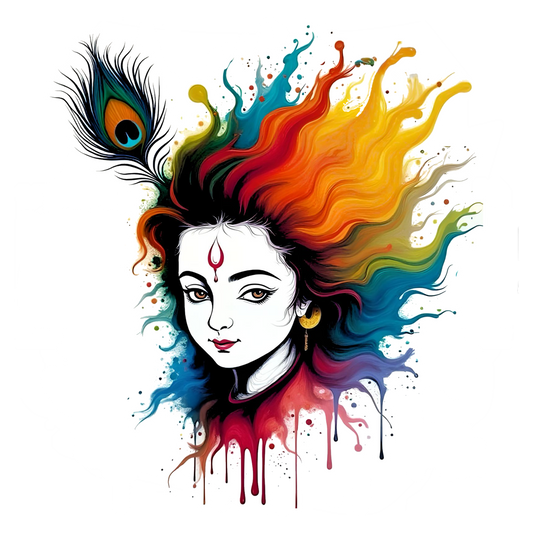 Krishna colorful portrait Bumper Sticker