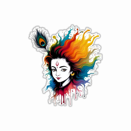 Krishna colorful portrait Bumper Sticker