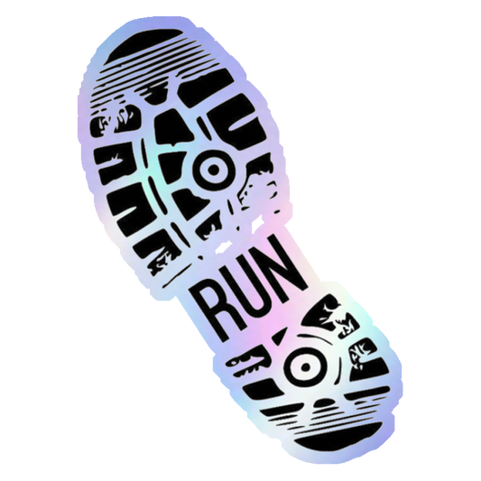 Running Sole Print Holographic Stickers