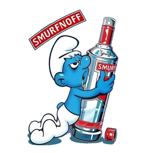 Smirnoff Parody Smurfnoff Premium Vinyl Stickers