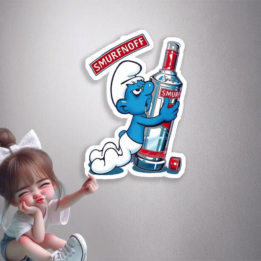 Smirnoff Parody Smurfnoff Premium Vinyl Stickers