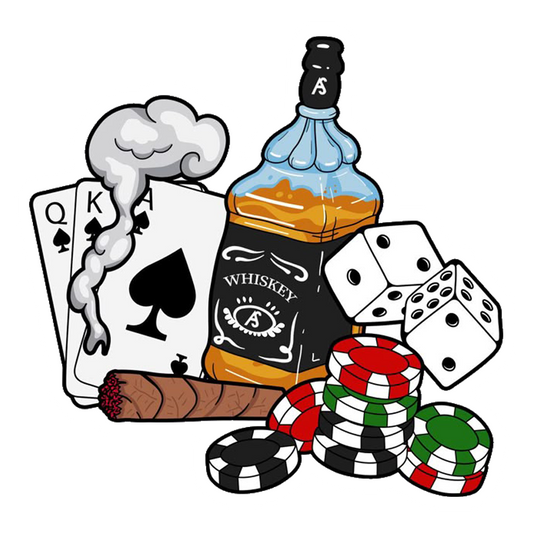 Whiskey and Poker Premium Vinyl Stickers
