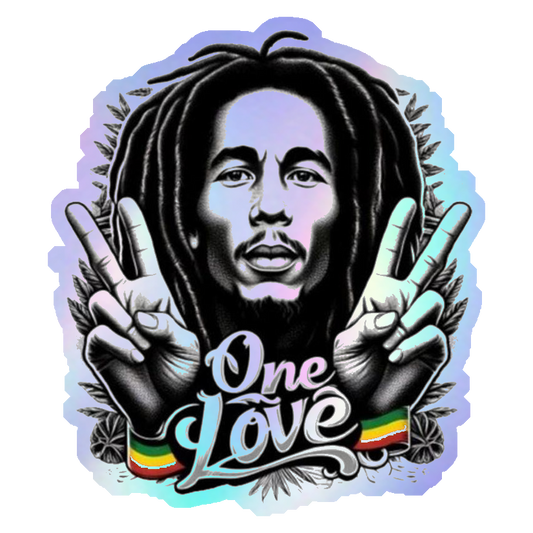 Bob Marley One Love Holographic Stickers
