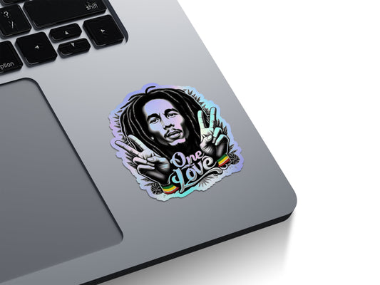 Bob Marley One Love Holographic Stickers