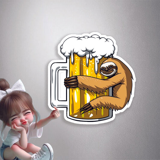 Sloth Loves Beer Premium Vinyl Stickers