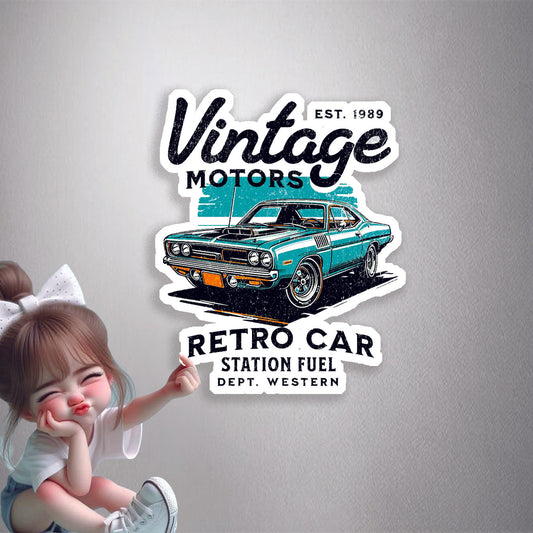 Vintage Motors Retro Car Premium Vinyl Stickers