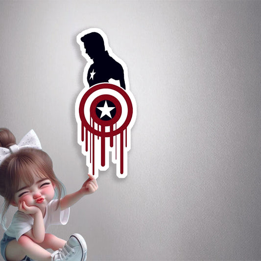 Captain America Bleeding Shield Premium Vinyl Stickers