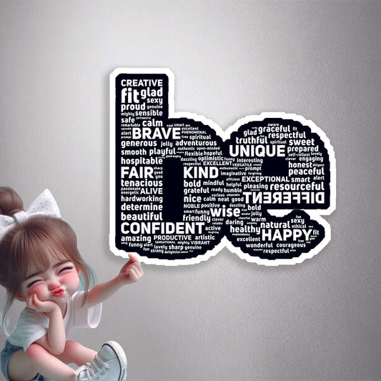 Positive Affirmations Word Cloud Premium Vinyl Stickers