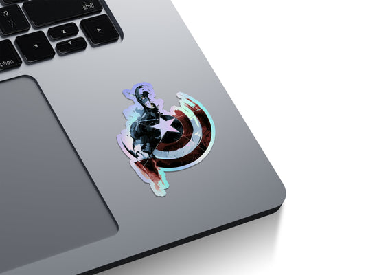 Captain America Abstract Art Holographic Stickers