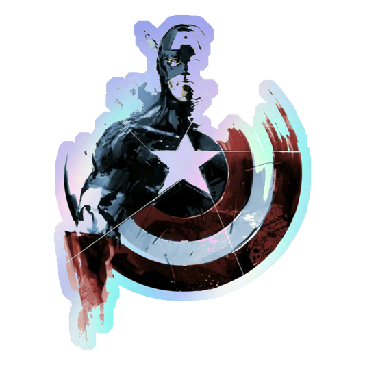 Captain America Abstract Art Holographic Stickers