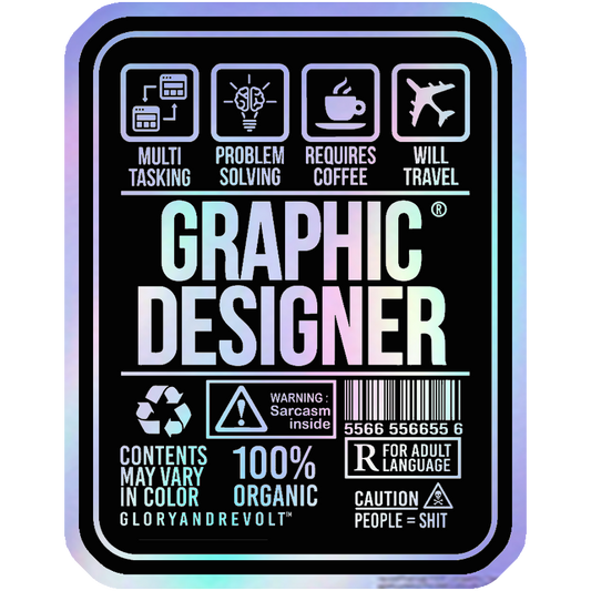 Graphic Designer Label Holographic Stickers
