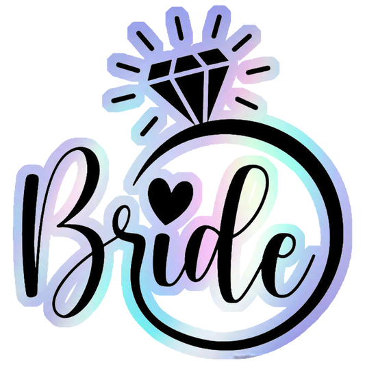 Bride Diamond Ring Holographic Stickers