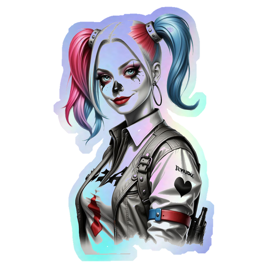 Harley Quinn Graffiti Holographic Stickers