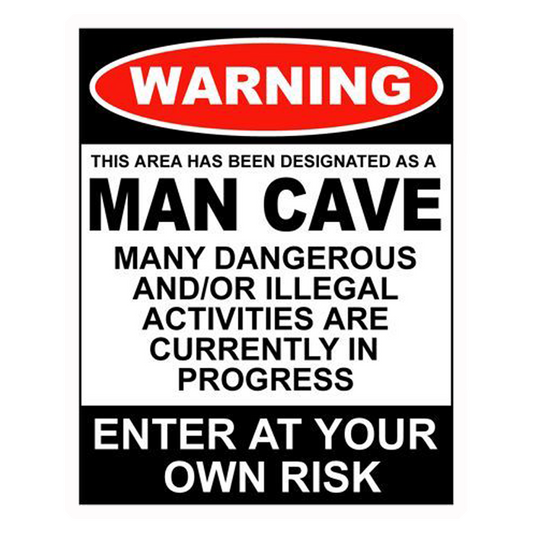 Warning Man Cave Premium Vinyl Stickers