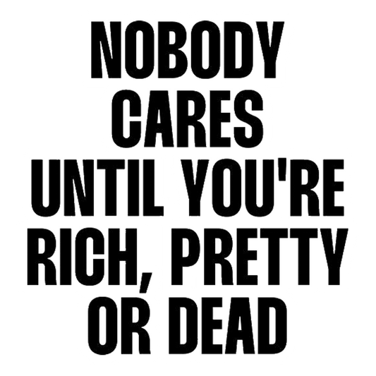 Nobody Cares Until You're Rich Premium Vinyl Stickers
