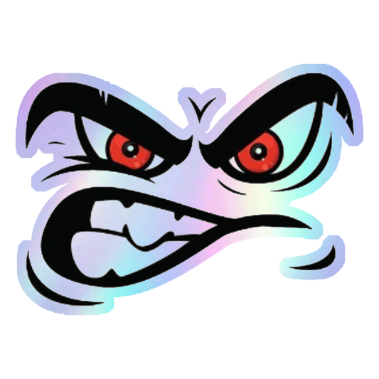 Angry Eyes Holographic Stickers