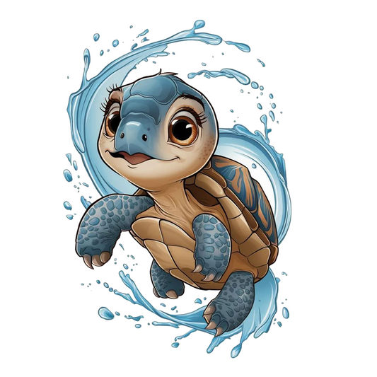Cute Sea Turtle Splash Premium Vinyl Stickers