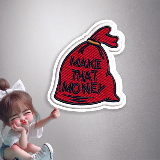 Make That Money Embroidery Patch Premium Vinyl Stickers