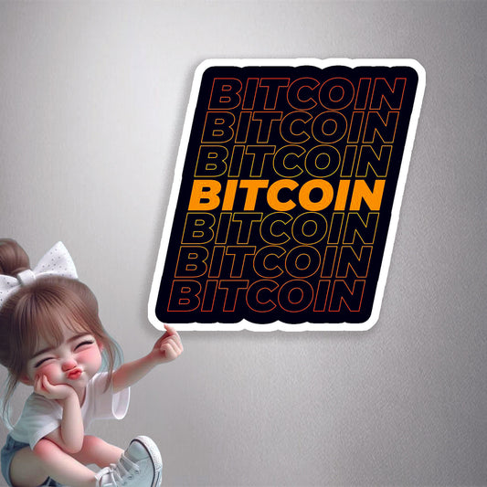Bitcoin Repeating Text Premium Vinyl Stickers
