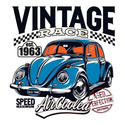 Vintage Race Air Cooled Beetle Premium Vinyl Stickers
