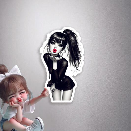 Blowing A Kiss Premium Vinyl Stickers