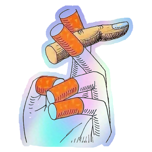 Cigarette Fingers Holographic Stickers