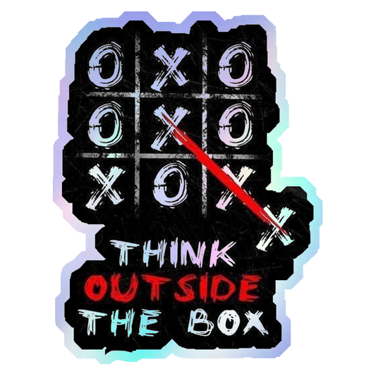 Think Outside The Box Tic-Tac-Toe Holographic Stickers