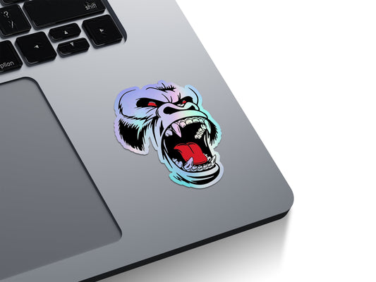 Angry Gorilla Face Holographic Stickers