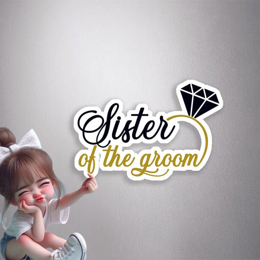 Sister Of The Groom Diamond Ring Premium Vinyl Stickers