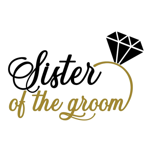 Sister Of The Groom Diamond Ring Premium Vinyl Stickers