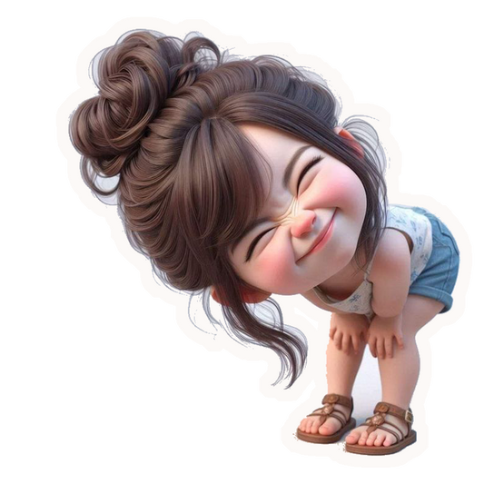 Cute Girl Scrunching Nose Premium Vinyl Stickers