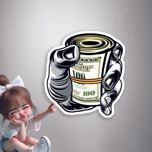 Roll of Cash Premium Vinyl Stickers